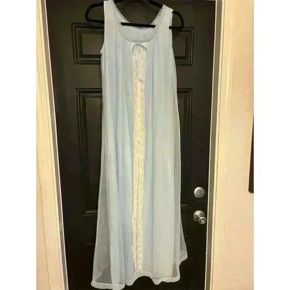 Vintage 1950s Tosca Women's Blue Kimono Robe & Gown Set Size M - Picture 2 of 16